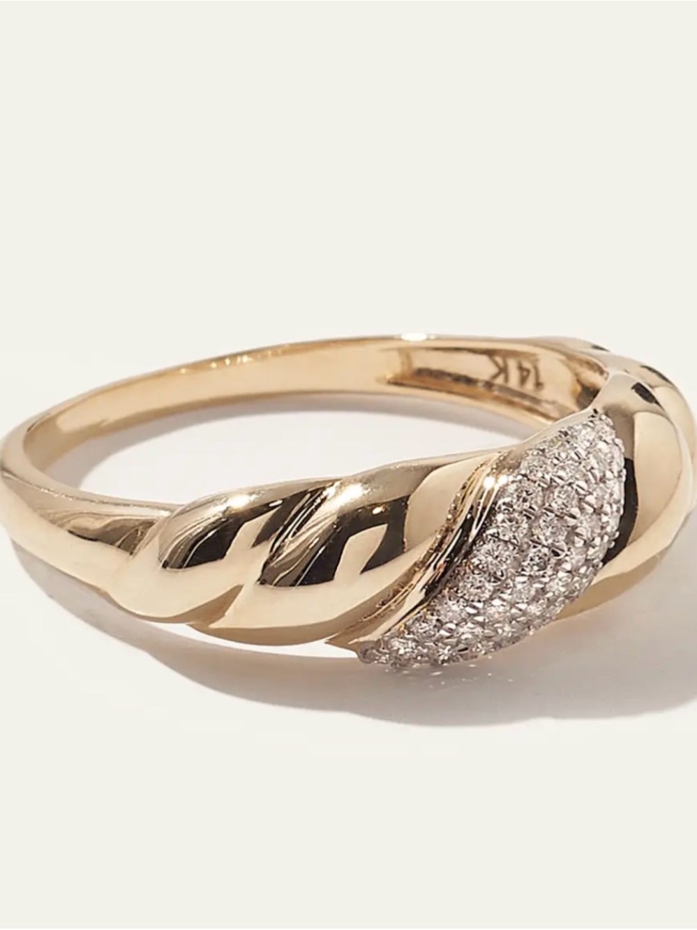 Mejuri 14k Gold Dôme Croissant Ring - size 10